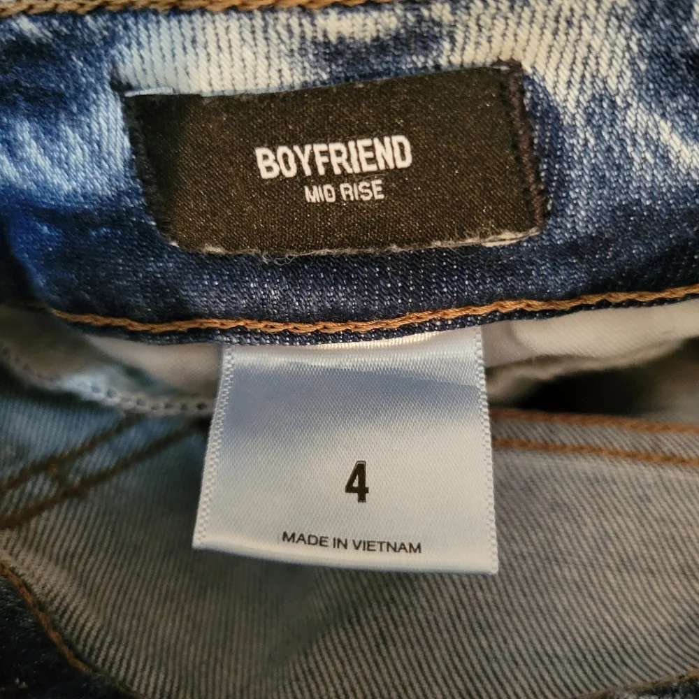 Express Light Wash Ripped Distressed Boyfriend Jean - Picture 3 of 4